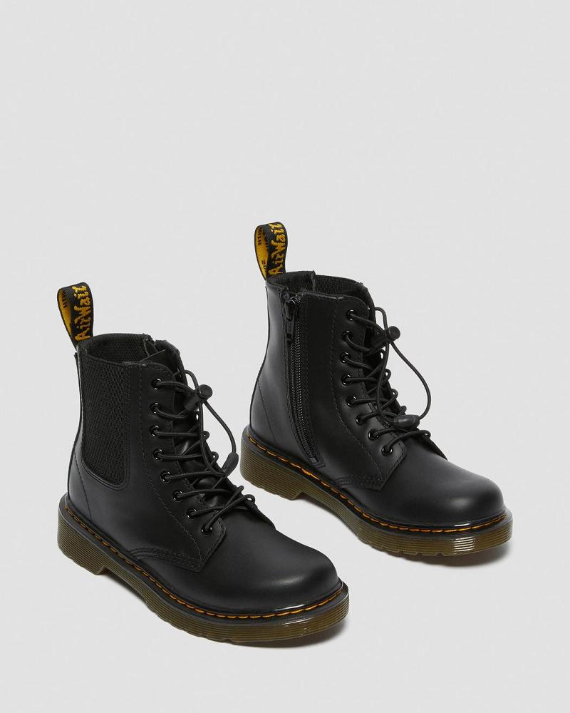 Dr Martens Junior 1460 Harper Leren Vrijetijdslaarzen Kinderen Zwart | NL 161ILH